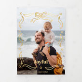 Feestelijke gouden lijn getrokken lint Lijst 1-fot Drieluik Kaart (Cover)