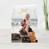 Feestelijke gouden lijn getrokken lint Lijst 1-fot Feestdagen Kaart (Voorkant)