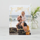 Feestelijke gouden lijn getrokken lint Lijst 1-fot Feestdagenkaart (Staand voorkant)