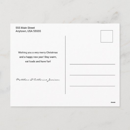 Feestelijke gouden lijn getrokken lint Lijst 1-fot Feestdagenkaart (Achterkant)