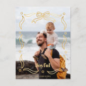 Feestelijke gouden lijn getrokken lint Lijst 1-fot Feestdagenkaart (Voorkant)