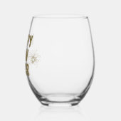 Feestelijke gouden nieuwjaarsborrel wijnglas zonder voet (Links)