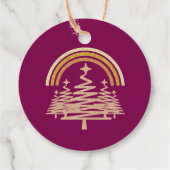 Feestelijke gouden regenboog sprankelend voor bome bedankjes labels (Achterkant)