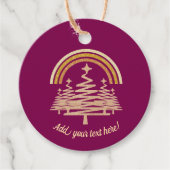 Feestelijke gouden regenboog sprankelend voor bome bedankjes labels (Voorkant)