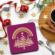 Feestelijke gouden regenboog sprankelend voor bome