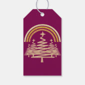 Feestelijke gouden regenboog sprankelend voor bome cadeaulabel (Achterkant)