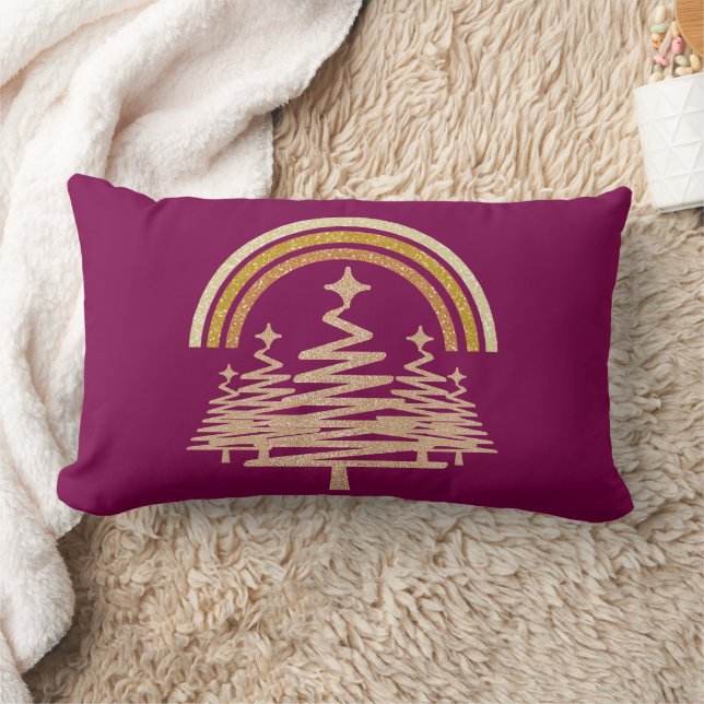 Feestelijke gouden regenboog sprankelend voor bome kussen (Deken)