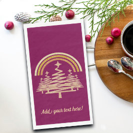 Feestelijke gouden regenboog sprankelend voor bome servet