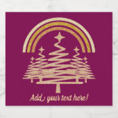 Feestelijke gouden regenboog sprankelend voor bome sparkling wijnetiket (Enkel label)