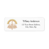 Feestelijke Gouden Regenboog voor Bomen Retouradre Etiket (Voorkant)