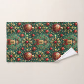 Feestelijke Gouden Rode Ornamenten Sneeuwvlokken K Bad Handdoek (Handdoek)