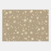 Feestelijke Gouden Sneeuwvlok Patroon Vakantie Ker Inpakpapier Vel (Voorkant 3)