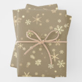 Feestelijke Gouden Sneeuwvlok Patroon Vakantie Ker Inpakpapier Vel (In situ)
