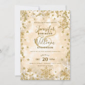 Feestelijke Gouden SPARKLE Elegante Winter Wedding Kaart (Voorkant)