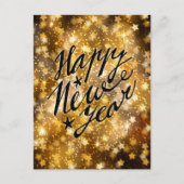 Feestelijke gouden sprankelende ster Gelukkig Nieu Feestdagenkaart (Voorkant)