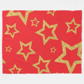 Feestelijke gouden ster rode achtergrond fleece deken (Voorkant (Horizontaal))