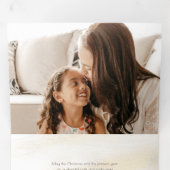 Feestelijke gouden sterrenstof Kerstmis Multi-foto Drieluik Wenskaart (Binnenzijde eerst)