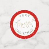 Feestelijke gouden typografie Eet Drink Vrolijk ke Confetti (Kleine voorkant)