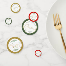 Feestelijke gouden typografie Eet Drink Vrolijk ke Confetti