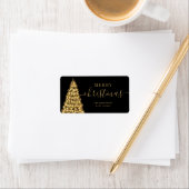 Feestelijke GOUDEN Vrolijke Xmas Boom Familie Fees Etiket (Insitu)