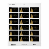 Feestelijke GOUDEN Vrolijke Xmas Boom Familie Fees Etiket (Full Sheet)