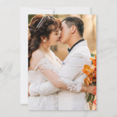 Feestelijke gouden wijn bruiloft foto bedankkaart (Achterkant)