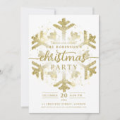 Feestelijke Gouden Winter Sneeuwvlok Kerstfeest Kaart (Voorkant)