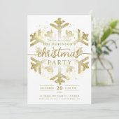 Feestelijke Gouden Winter Sneeuwvlok Kerstfeest Kaart (Staand voorkant)