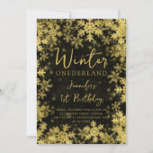 Feestelijke Gouden Zwarte Winter ONEDERLAND 1e ver Kaart (Voorkant)