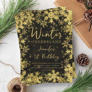 Feestelijke Gouden Zwarte Winter ONEDERLAND 1e ver Kaart