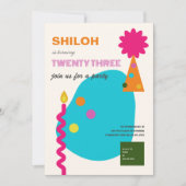 Feestelijke grafische vormen Verjaardagskaars Kaart (Voorkant)