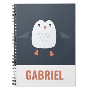 feestelijke grappige cute pinguïn gepersonaliseerd notitieboek
