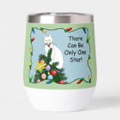 Feestelijke Grappige Kerstboom Grappige Witte Kat  (Achterkant)