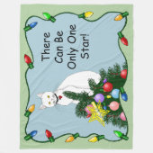 Feestelijke Grappige Kerstboom Grappige Witte Kat Fleece Deken (Voorkant)