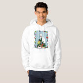 Feestelijke Grappige Kerstboom Grappige Witte Kat Hoodie (Voorkant volledig)