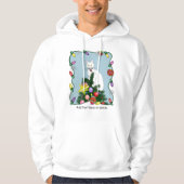 Feestelijke Grappige Kerstboom Grappige Witte Kat Hoodie (Voorkant)