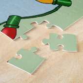 Feestelijke Grappige Kerstboom Grappige Witte Kat Legpuzzel (Zijkant)