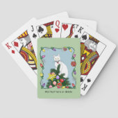 Feestelijke Grappige Kerstboom Grappige Witte Kat  Pokerkaarten (Achterkant)