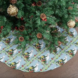 Feestelijke Grappige Kerstboom Grappige Witte Kat  Rok