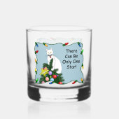 Feestelijke Grappige Kerstboom Grappige Witte Kat Whisky Glas (Achterkant)