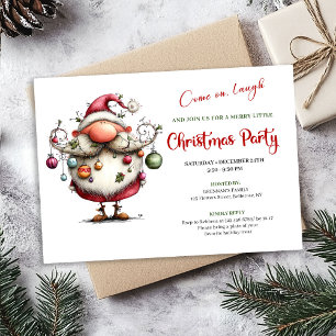 Feestelijke Grappige Kerstman Hand Lettered Feest Kaart