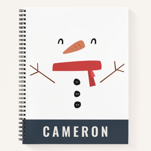feestelijke grappige knuffel sneeuwman gepersonali notitieboek (Voorkant)