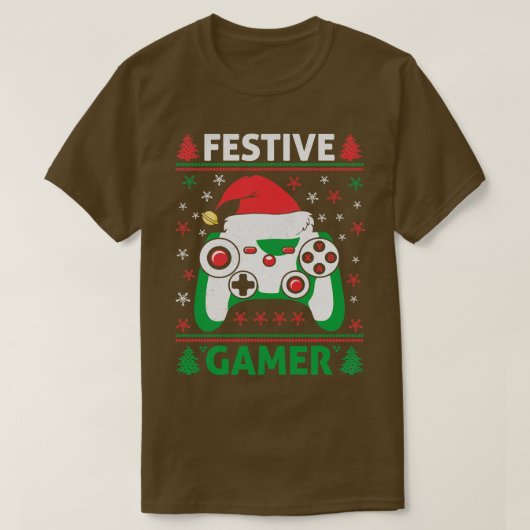 Feestelijke Grappige Lelijke Sweater Game Controll T-shirt (Design voorkant)