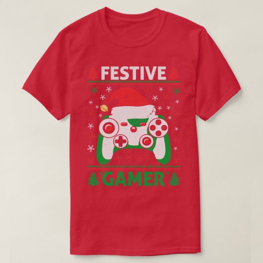 Feestelijke Grappige Lelijke Sweater Game Controll T-shirt (Design voorkant)