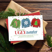 Feestelijke Grappige Lelijke Sweater Kerstmis Kaart