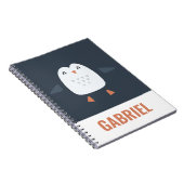 feestelijke grappige mopsige pinguïn gepersonalise notitieboek (Rechterzijde)