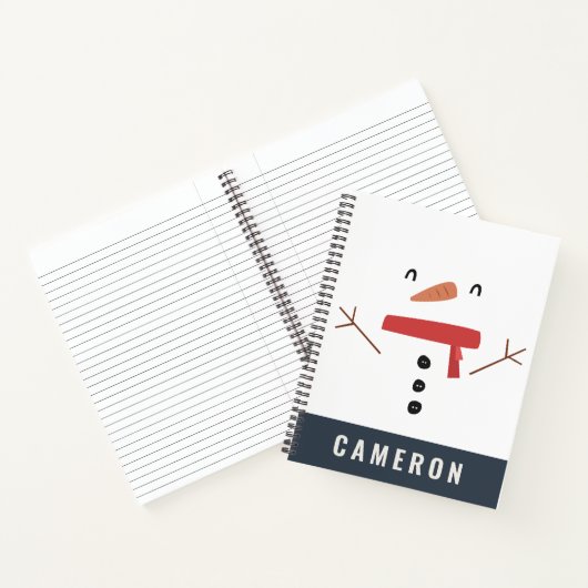 feestelijke grappige schattige sneeuwman gepersona notitieboek (Binnen)