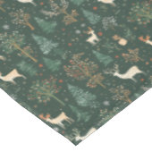 Feestelijke Green Deer Woodland Pattern Tafelkleed (Gekanteld)