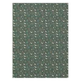 Feestelijke Green Deer Woodland Pattern Tafelkleed