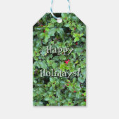 Feestelijke Green Holly Berry Christmas Gift Label Cadeaulabel (Voorkant)